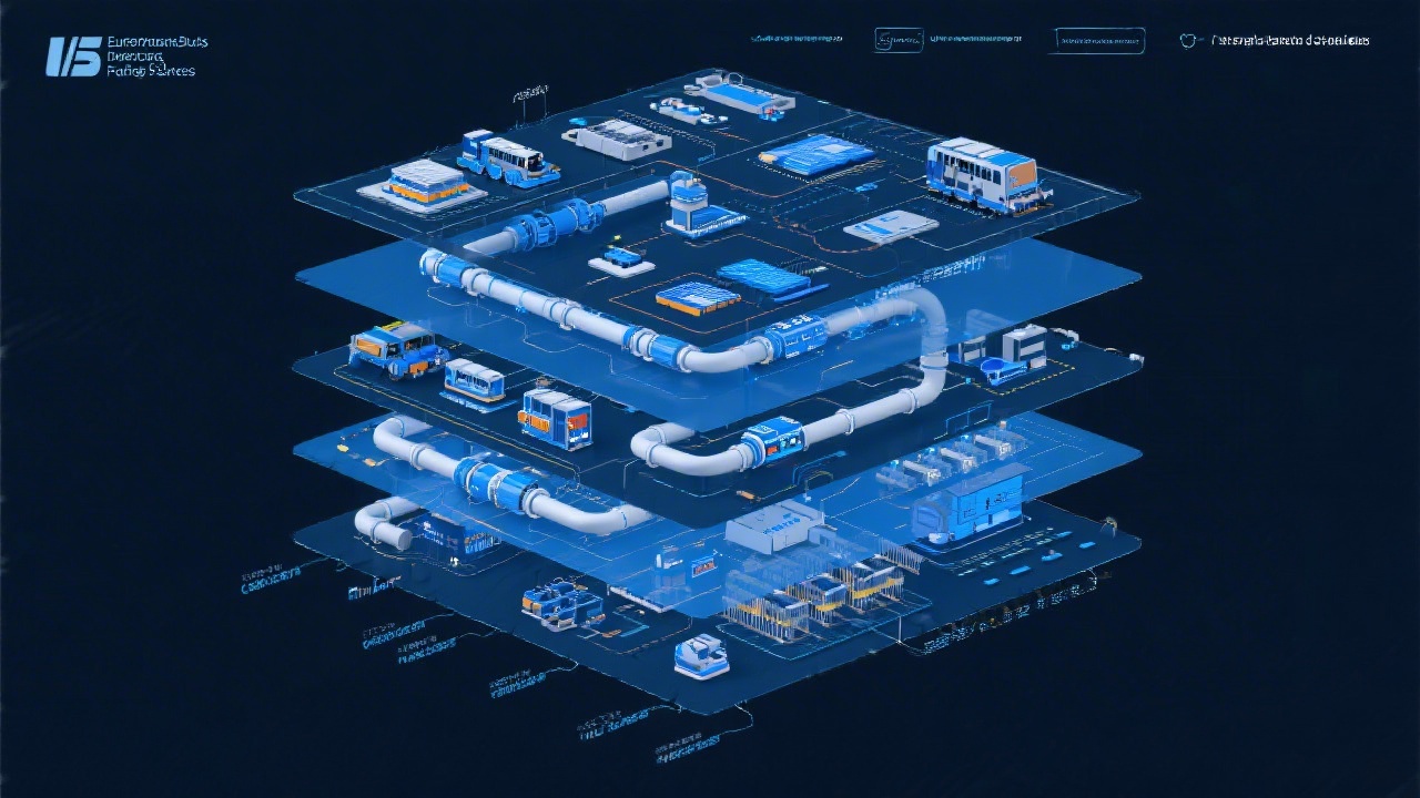 Layered software architecture blueprint illustrating data pipelines, integration buses, inventory microservices and accounting ledgers for a European retail infrastructure supporting unified compliance oversight